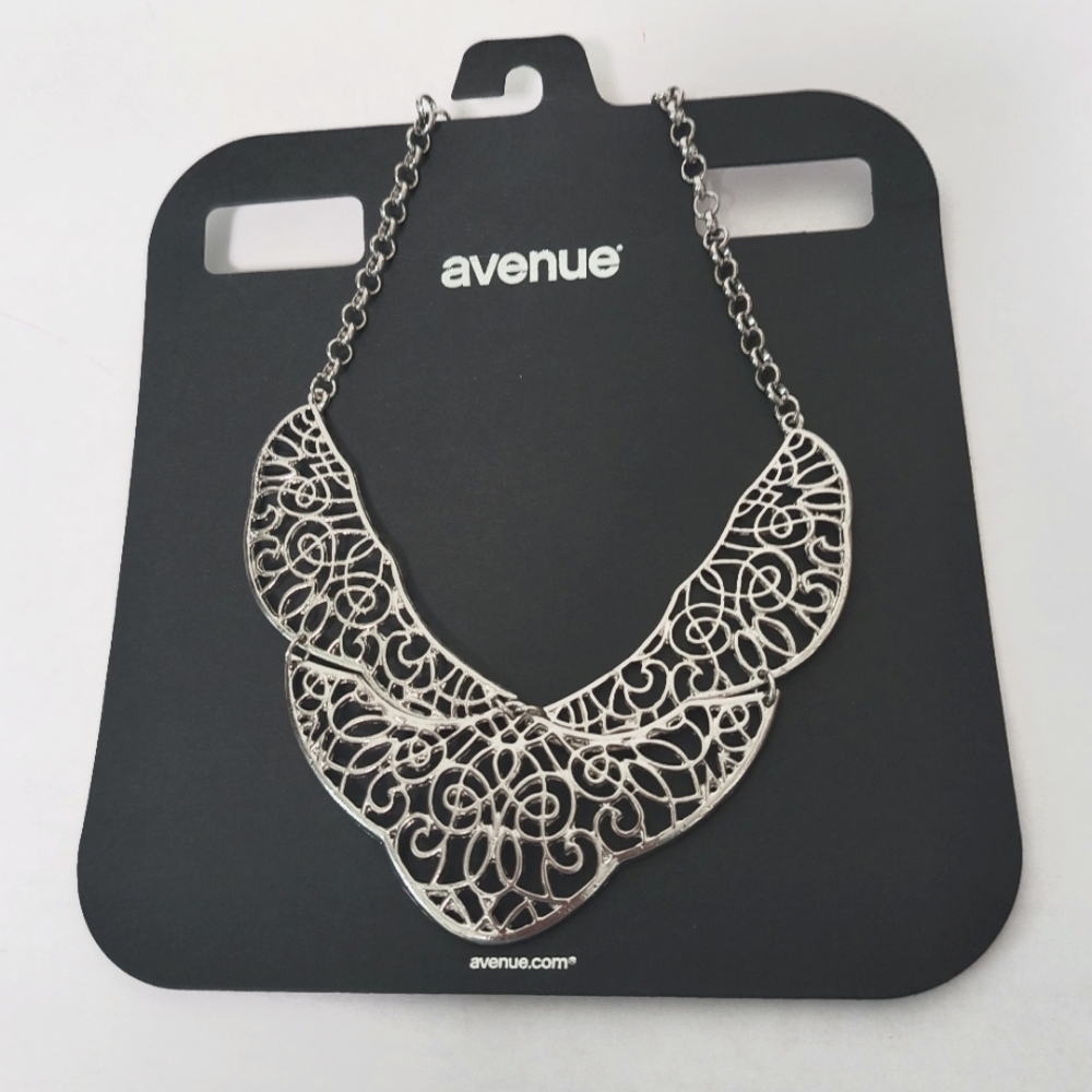 [5 x $20] New Silver Filigree Collar Necklace